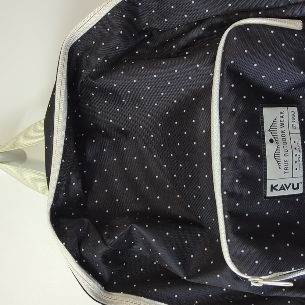 Kavu Black and White Polka Dot Backpack - Picture 3 of 9